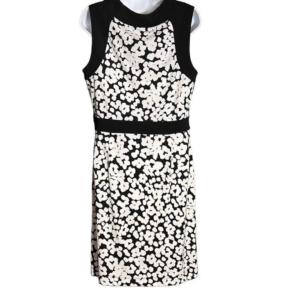 Banana Republic Women's Party Dress Bodycon Patterned Sleeveless Black Size 8